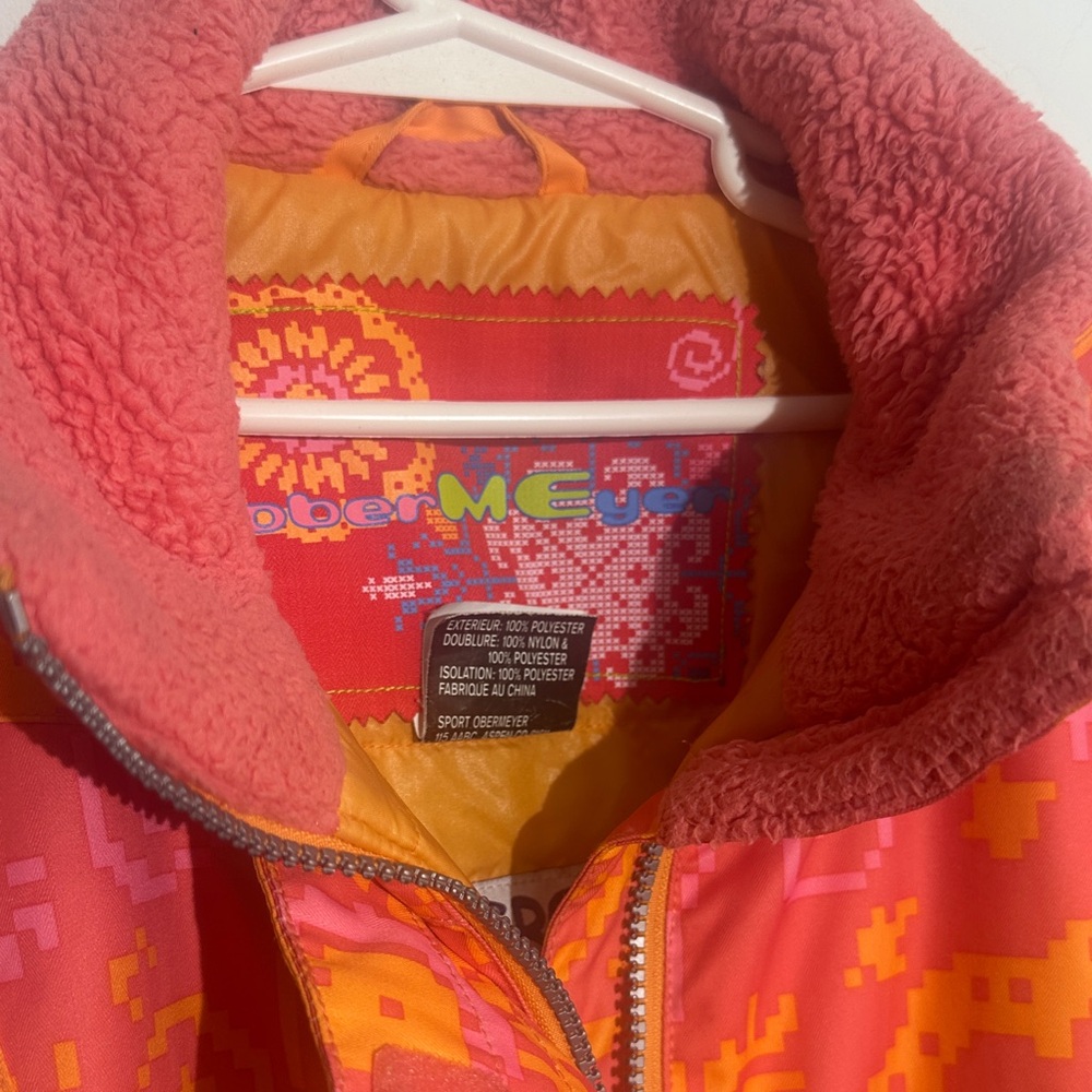 Obermeyer Vibrant Pink and Orange Kids Footie - Picture 2 of 16